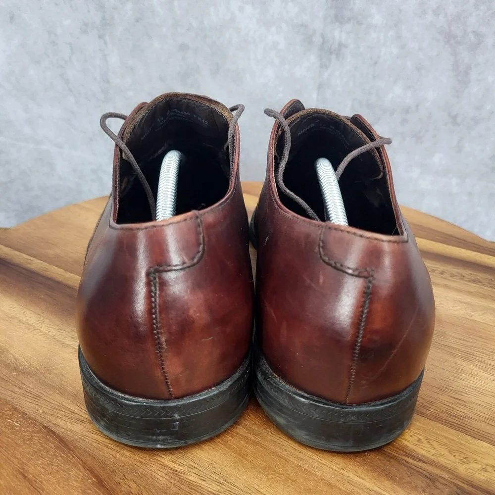 Cole Haan Air Oxford Shoes Mens 12 M Brown Apron Toe‎ Leather Dress Shoes C09436